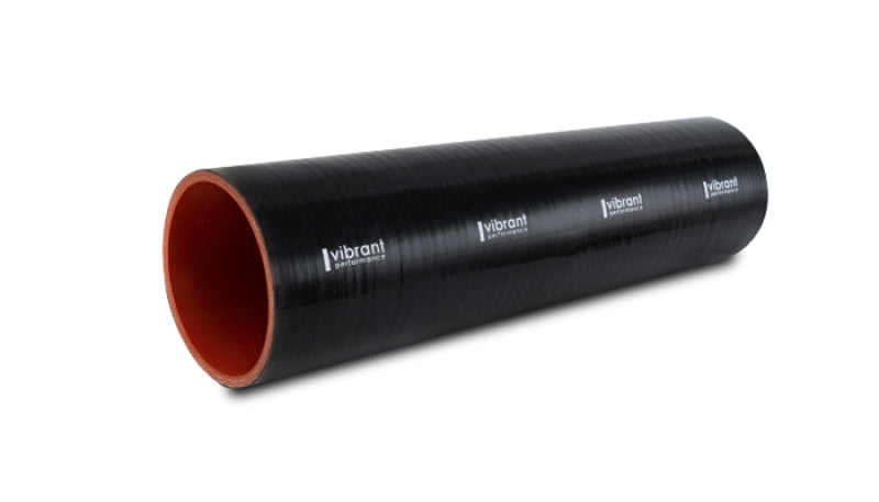 Vibrant 4 Ply Reinforced Silicone Straight Hose Coupling - 1.5in I.D. x 12in long (BLACK)