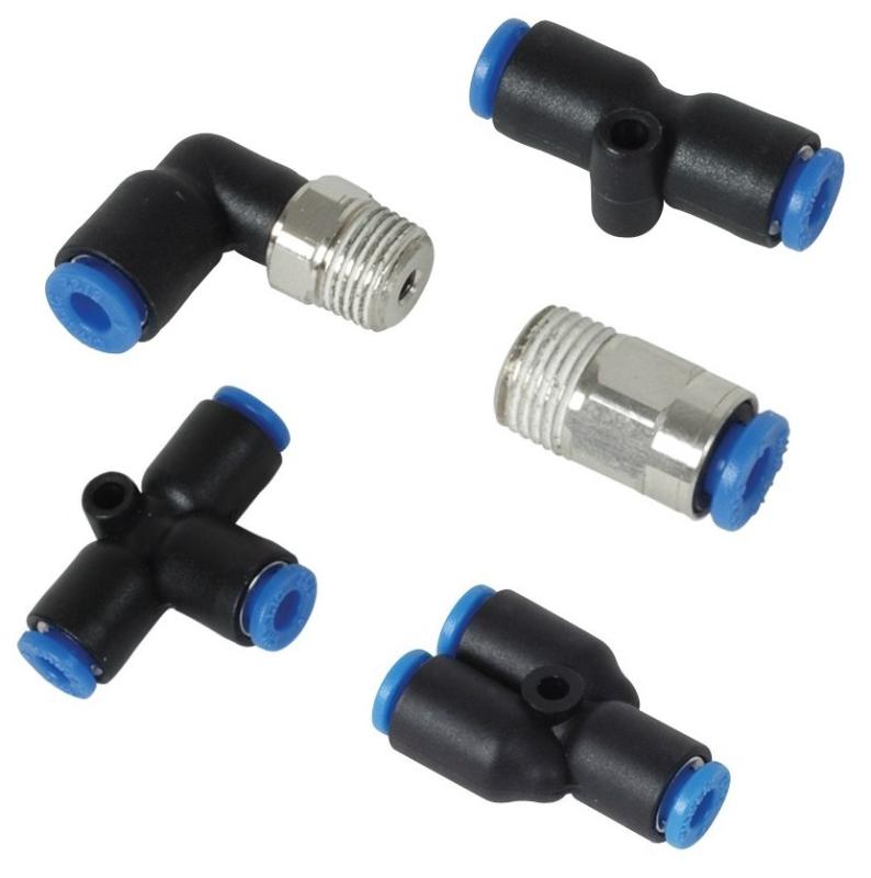 Vibrant Male Straight Pneumatic Vacuum Fitting (1/8in NPT Thread) for use with 5/32in(4mm) OD tubing