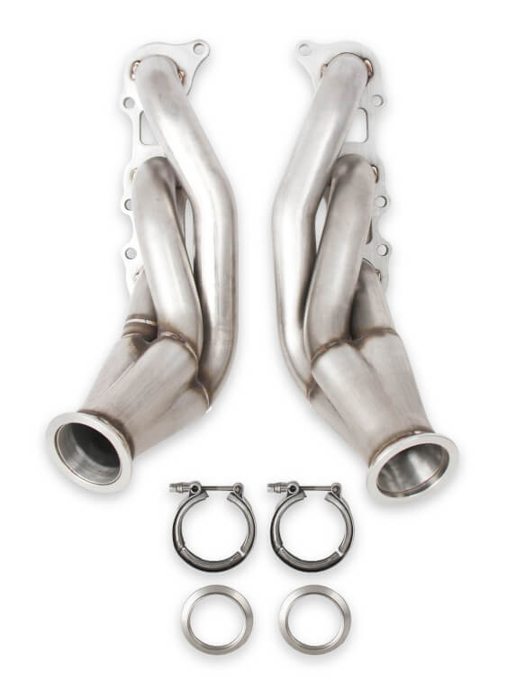 FLOWTECH UNIVERSAL COYOTE TURBO HEADERS - NATURAL 304 STAINLESS STEEL