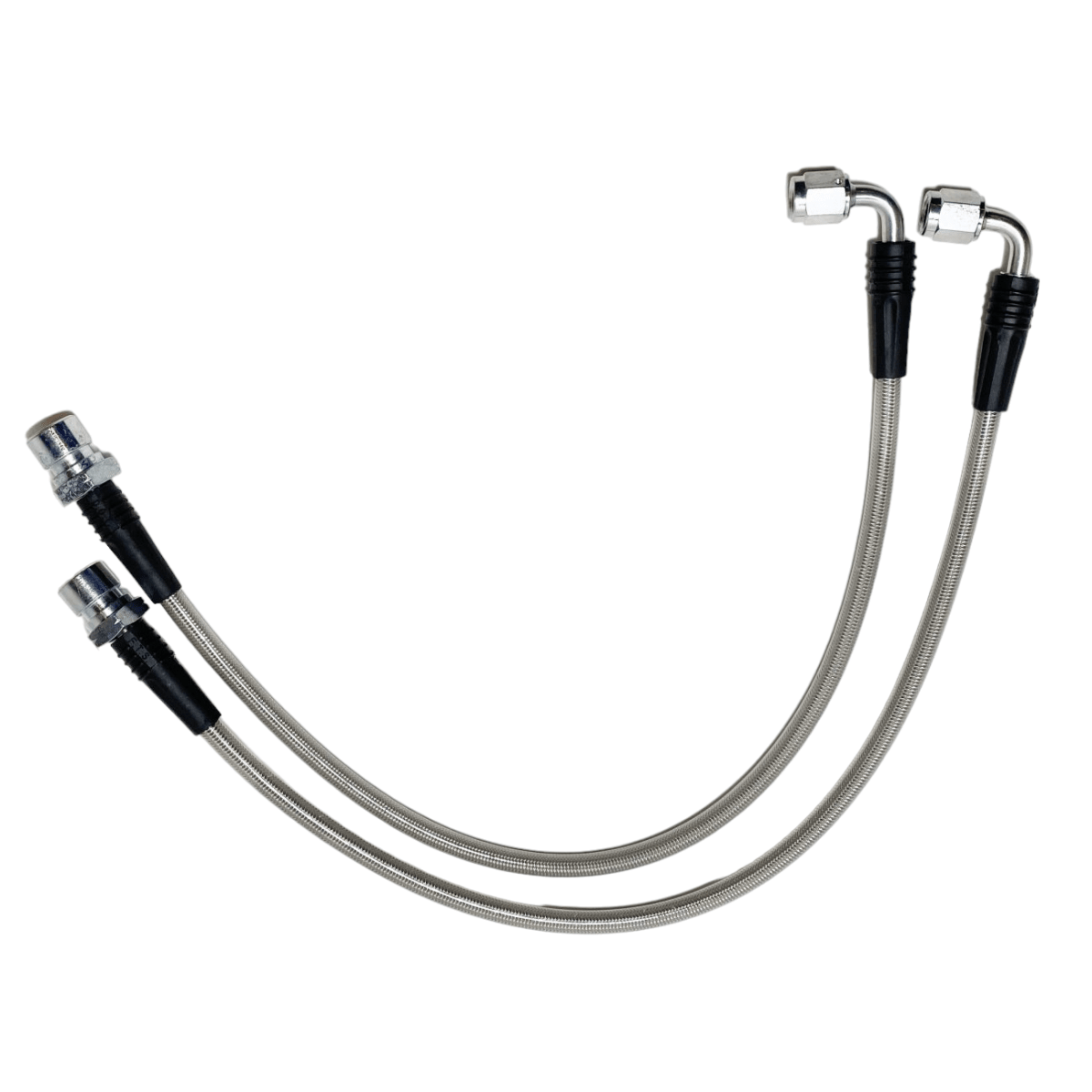 TBM S550 Mustang Front Brake Line Kit +3 in from Stock Length 3AN 90* Female on Caliper End 010-0250