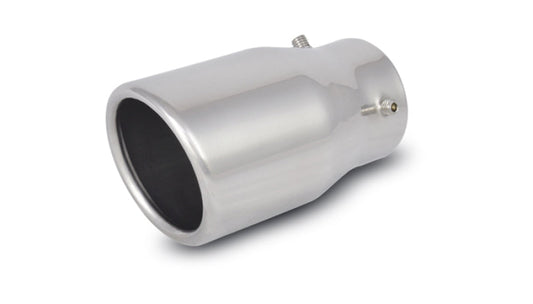 Vibrant 3in Round SS Bolt-On Exhaust Tip (Single Wall Angle Cut Rolled Edge)