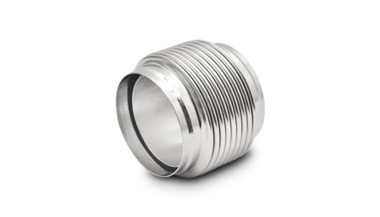 Vibrant SS Bellow Assembly w/ Solid Liner 4in inlet/outlet ID x 4in overall L Electro Polished