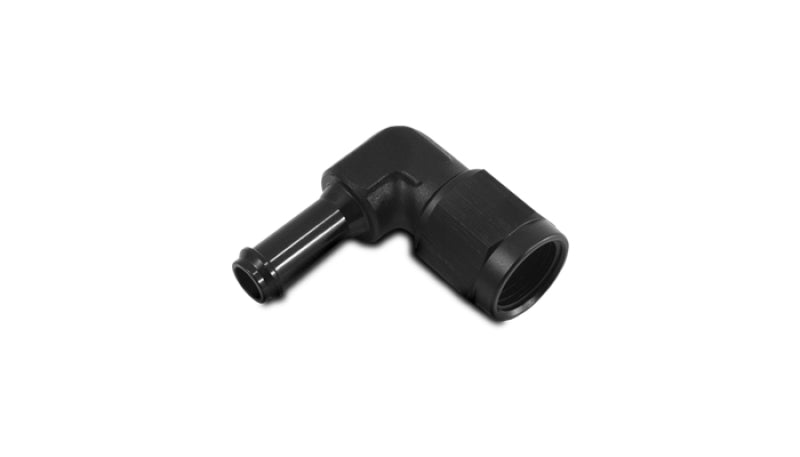 Vibrant -6AN to 3/8in Hose Barb 90 Degree Adapter - Anodized Black