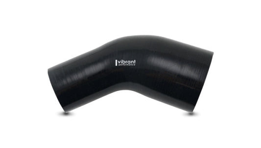 Vibrant 2.00in ID x 2.50in ID Gloss Black Silicone 45 Degree Transition Elbow