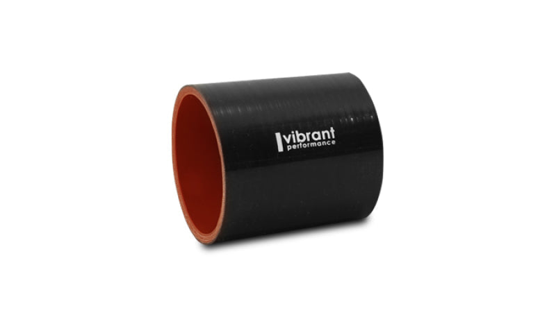 Vibrant 4 Ply Reinforced Silicone Straight Hose Coupling - 4in I.D. x 3in long (BLACK)
