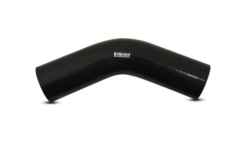 Vibrant 4 Ply Reinforced Silicone Elbow Connector - 2.25in I.D. - 45 deg. Elbow (BLACK)