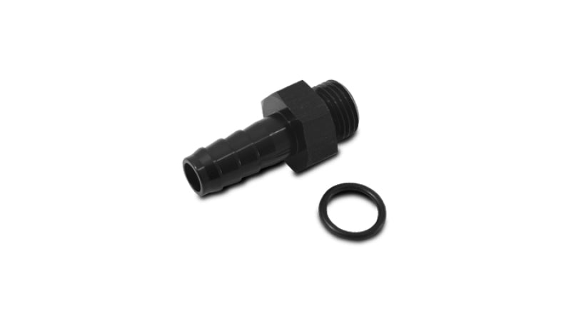Vibrant Aluminum Male -6AN ORB to 5/16in Barb w/O-Ring - Anodized Black