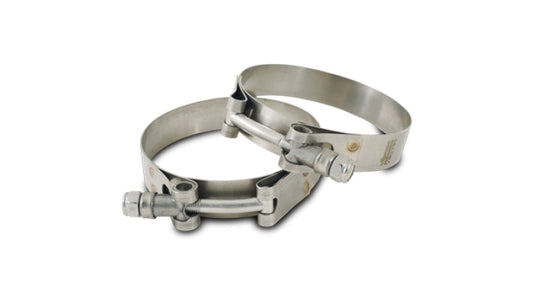 Vibrant SS T-Bolt Clamps Pack of 2 Size Range: 3.01in to 3.25in O.D. For use w/ 2.75in I.D. coupling
