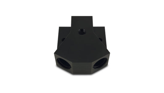Vibrant Billet Aluminum Y-Block Fitting with 1/8in NPT Port -8AN x Dual -8AN ORB