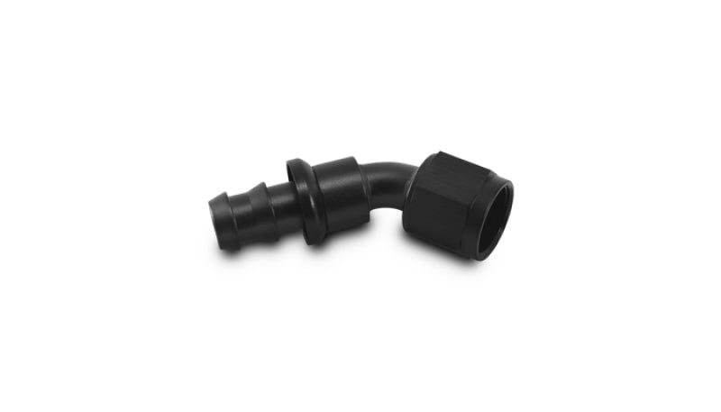 Vibrant -4AN Push-On 45 Deg Hose End Fitting - Aluminum