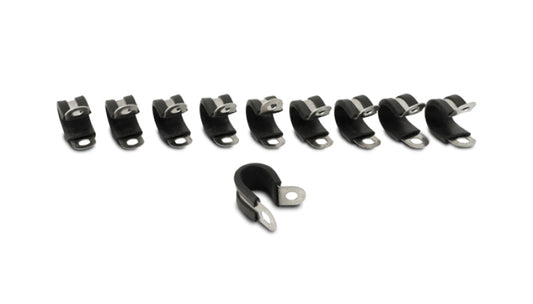 Vibrant Stainless Steel Cushion P-Clamp for 1.125in OD Hose (10 Pack)