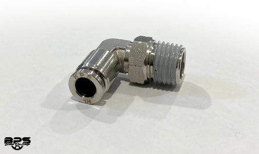 Stainless Steel Push To Connect 90* Fitting (1/4" NPT Thread) - for use with 1/4in (6mm) OD tubing