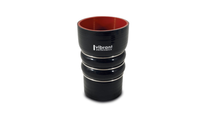 Vibrant Silicone Coupling 4 Ply Aramid CAC Hose 3in x 3.5in Inlet/Outlet - Black