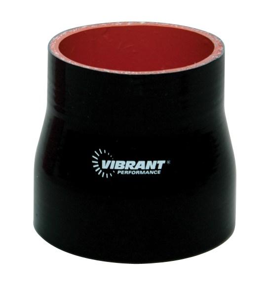 Vibrant 4 Ply Reinforced Silicone 90 degree Transition Elbow - 2.5in I.D. x 3in I.D. (BLACK)