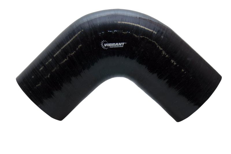 Vibrant 4 Ply Reinforced Silicone Elbow Connector - 1.5in I.D. - 90 deg. Elbow (BLACK)