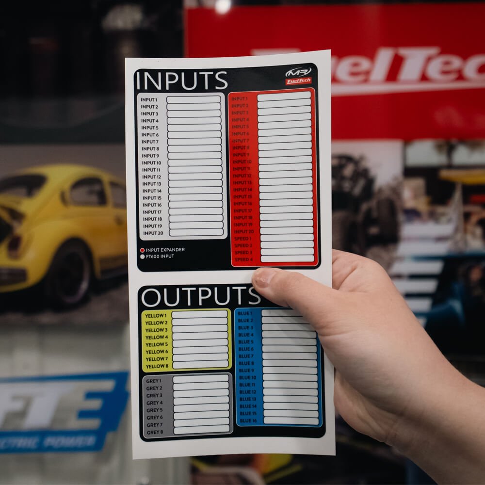 FuelTech Input/Output Label Kit