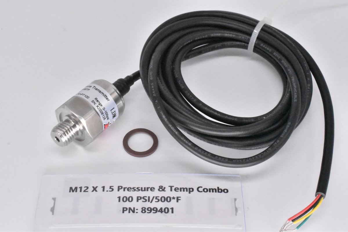 M12 x 1.5 Coolant Pressure & Temperature Combo Sensor 100 PSI / 500°F PN: 899401