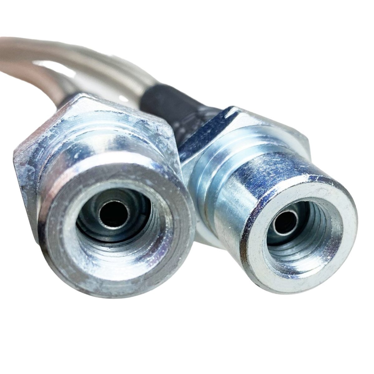TBM S550 Mustang Front Brake Line Kit +3 in from Stock Length 3AN 90* Female on Caliper End 010-0250