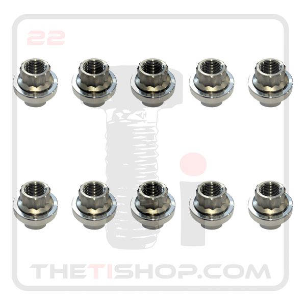 TI Flanged 12 Point 1/2" - 20 Nut & 1/2" Shank Lug Nut Combo (QTY. 10)