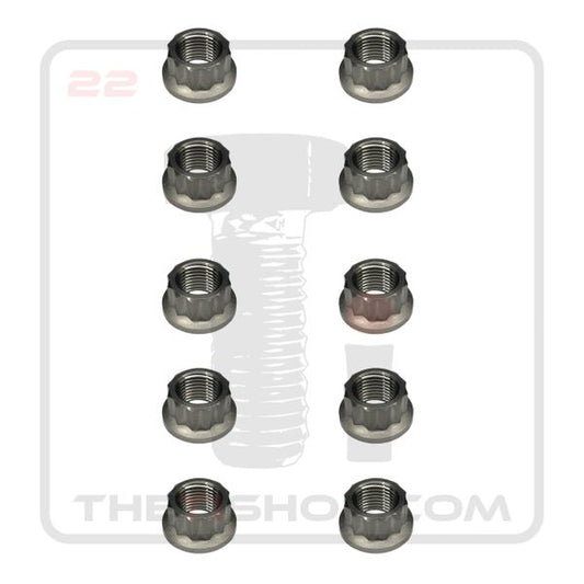 Ti Flanged 12 Point Nut 1/2 - 20 (Qty. 10)