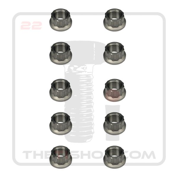 Ti Flanged 12 Point Nut M12 - 1.5 (Qty. 10)